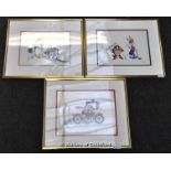 Animation - three framed and glazed Warner Bros cells "Teed Off", limited edition 1273/2500, 49cm