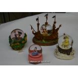 Disney snow globes: Peter Pan, Pocahontas, 101 Dalmatians and Topsy Turvy, all boxed (4).