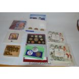 Elizabeth II, proof set 1999 of 9 coins in case of issue; with sundry Royal Mint commemorative