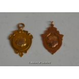 Two gold watch fobs, 11.2 grams