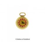 Ladies' Genda pocket watch with Roman numerals set in pink enamel