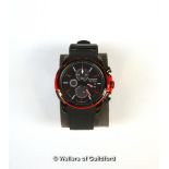 *Gentlemen's Citizen Eco-Drive Black and Red wristwatch, baton hour markers, date aperture and three
