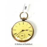 A silver cased pocket watch, London 1876, with subsidiary seconds dial.