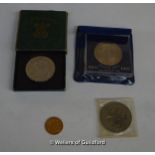 Victoria, gold sovereign, 1888, Jubilee head, good fine; with Crowns (2), 1951, 1977 and Olympic