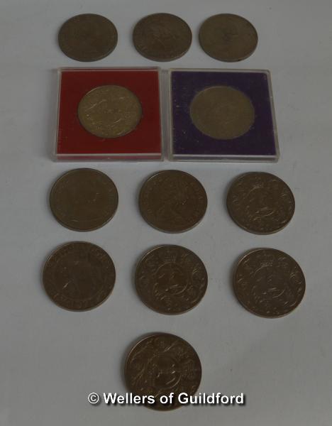 *Elizabeth II, crowns, 1965 (2), 1972, 1977 (7), 1980 and 1981, much as struck (12).