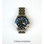 *Gentlemen's Invicta stainless steel wristwatch, black dial with Arabic numerals, date aperture