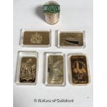 U.S.A.; James Buchanan, roll of 12 Danbury Mint uncirculated dollars, 1977; gilt-metal commemorative