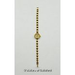 *Ladies' Citizen bracelet watch, circular champagne coloured dial with baton hour markers, gold