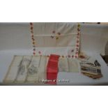 Ephemera: two printed cotton handkerchiefs In Loving Memory of Queen Victoria, 34 x 34cm; another
