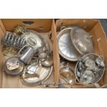 A quantity of silver plated wares including entree dishes.
