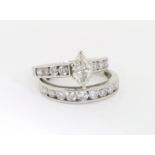 Single stone diamond ring, marquise shaped diamond weighing an estimated 0.75ct