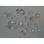 Swarovski: a collection of 15 crystal animal figures comprising duck, blowfish, telescope fish,