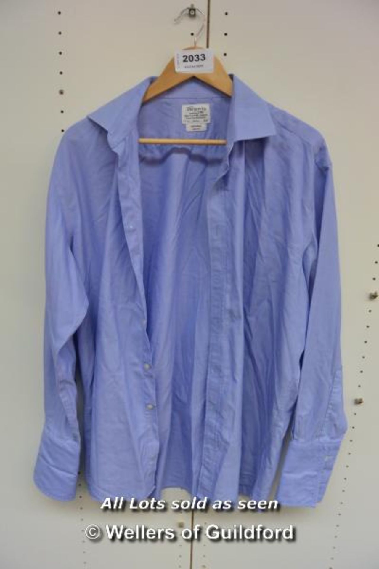 *GENTS TM LEWIN BLUE LONG SLEEVE SHIRT - SIZE 17.5