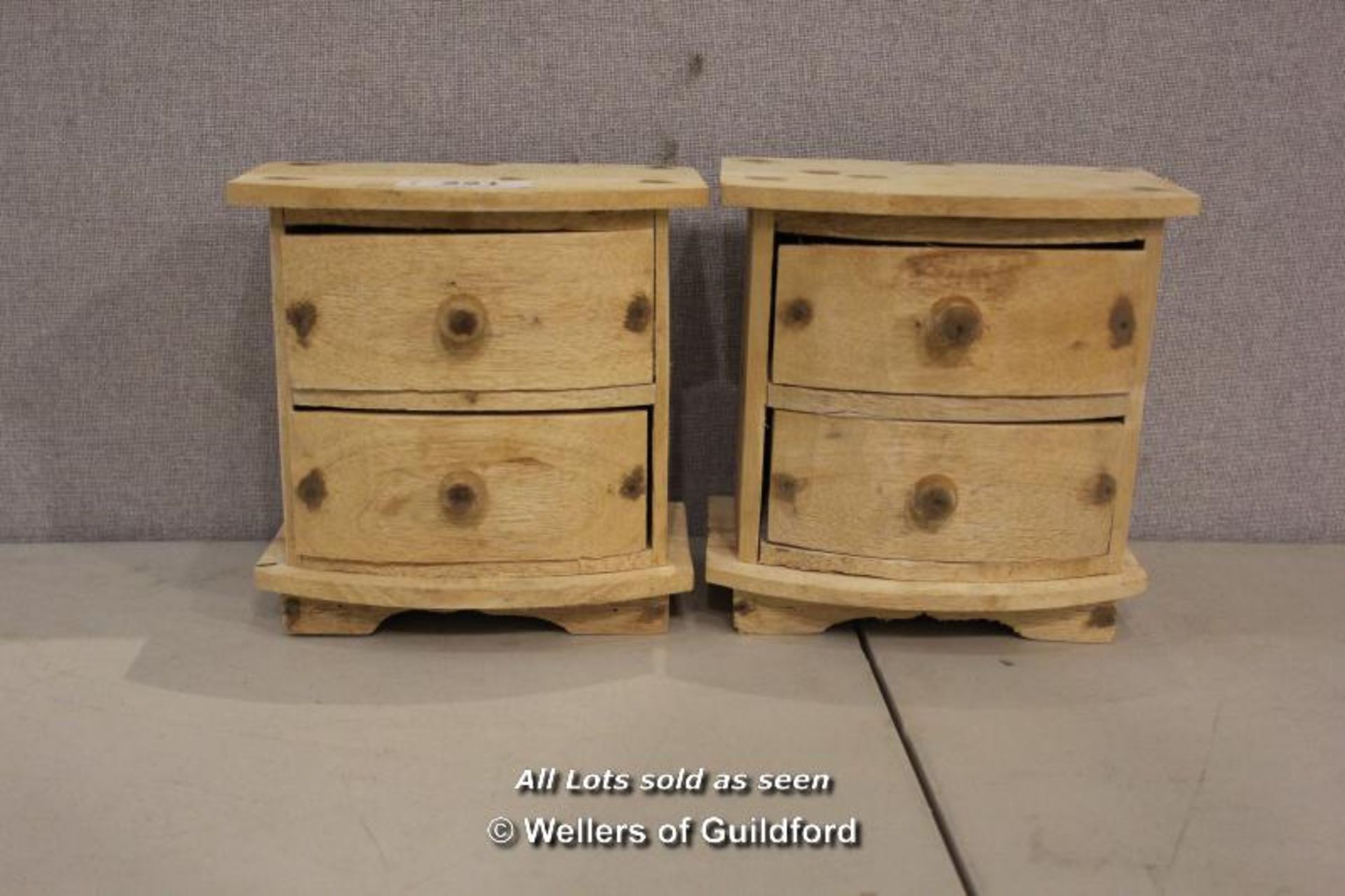 X4 WOODEN TWO DRAWER CHESTS