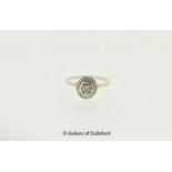 Diamond cluster ring, round brilliant cut diamonds mounted in 18ct white gold, estimated total