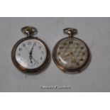 Two 800 standard pocket watches, one marked Philko Watch with engine turned dial and subsidiary