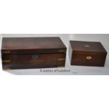 *A Victorian mahogany writing slope; a Victorian walnut box converted from a writing slope. (Lot