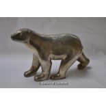 Christian Maas, Polar Bear, silver coated bronze sculpture, limited edition 31/275, 24cm.