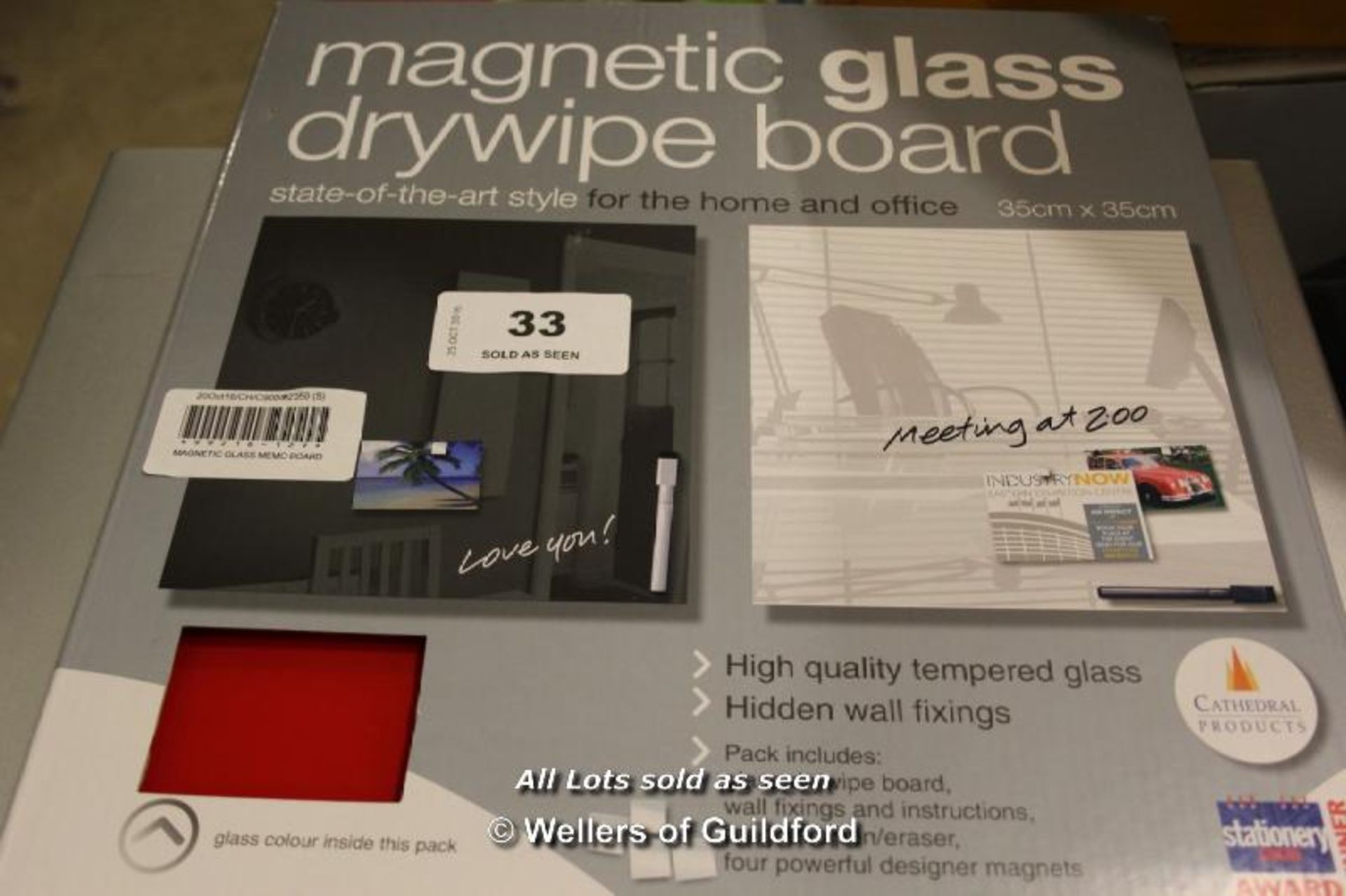 *MAGNETIC GLASS MEMO BOARD [2050]