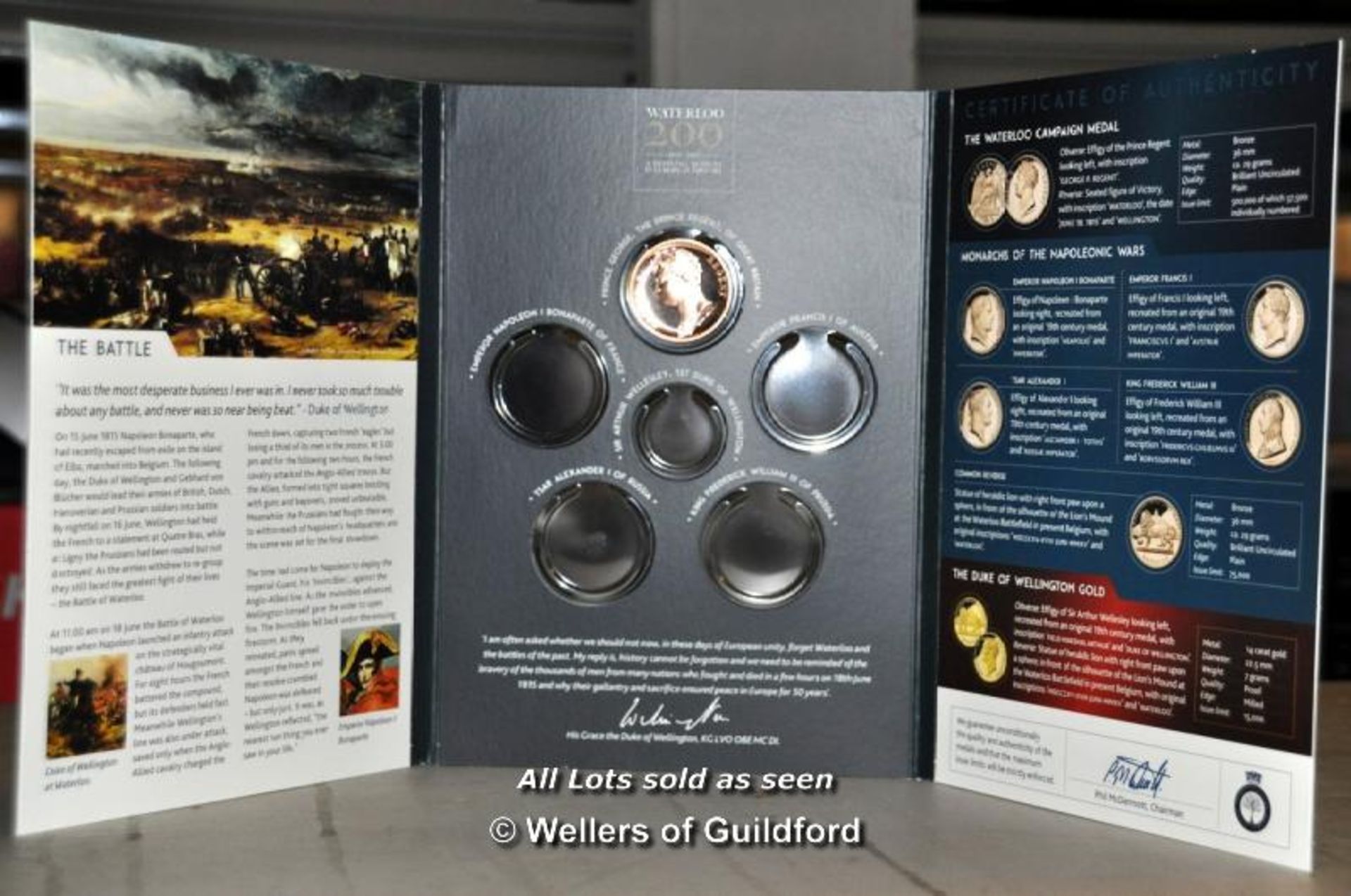 *BATTLE OF WATERLOO COIN COLLECTION WALLET INCLUDING ONE COIN ONLY
