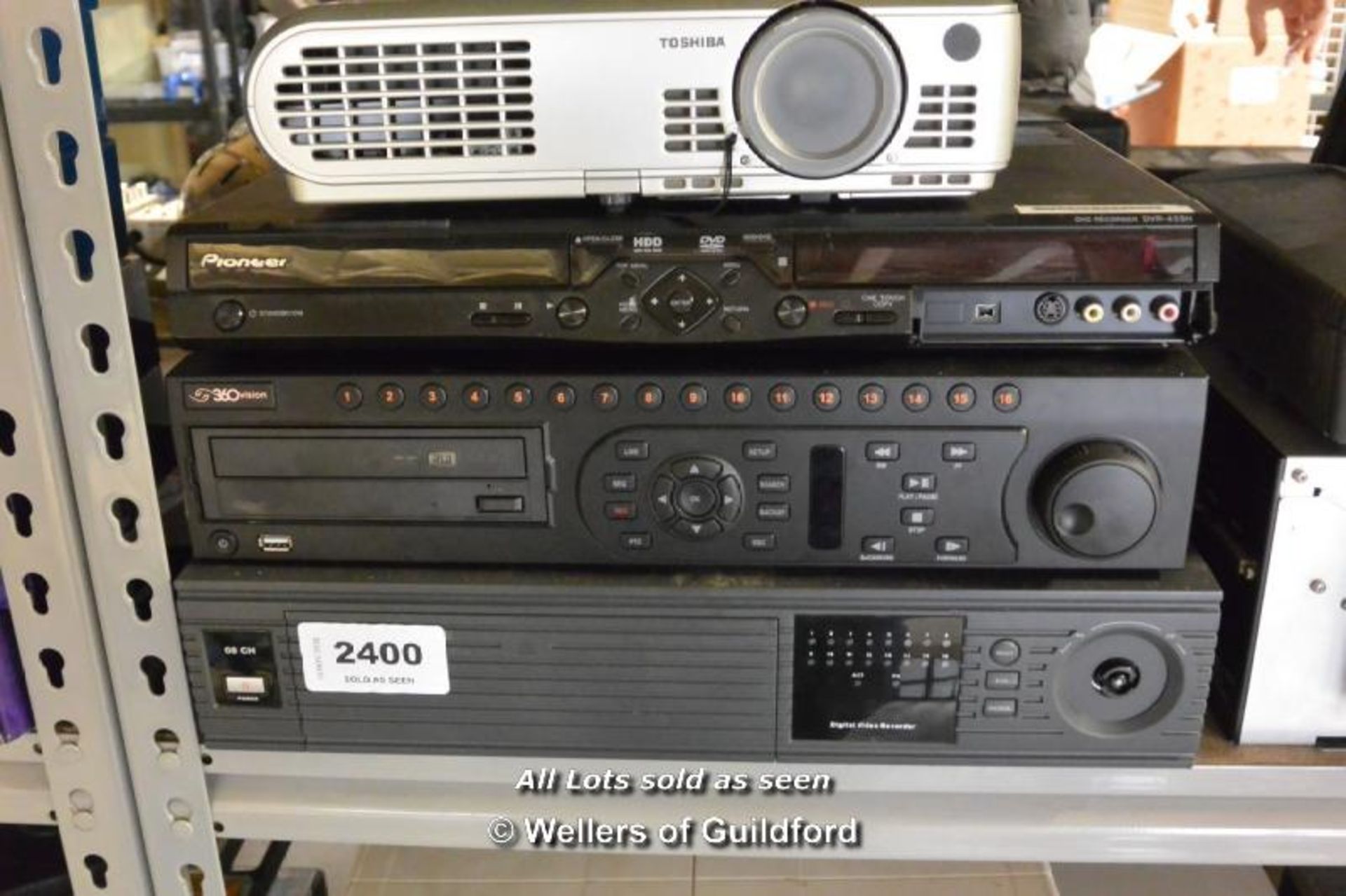 *STACK OF X4 MIXED ITEMS INC X2 DVR'S, HDD RECORDER AND TOSHIBA PROJECTOR