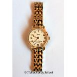 *Ladies' Coach wristwatch, circular cream dial with Arabic numerals, in gold coloured stainless