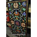 Stunning Indian pietra dura rectangular table top with floral motif in lapiz, malachite etc. on