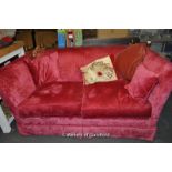 Good quality knole sofa with matching two seater sofa in luxury raspberry velour