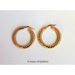 *Pair of 14ct gold hoop earrings, weight 4.1 grams (Lot subject to VAT)