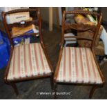 Two Victorian bar back chairs with drop in seats