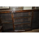 A superb rosewood breakfront open bookcase with adjustable shelving 229x122x35cm