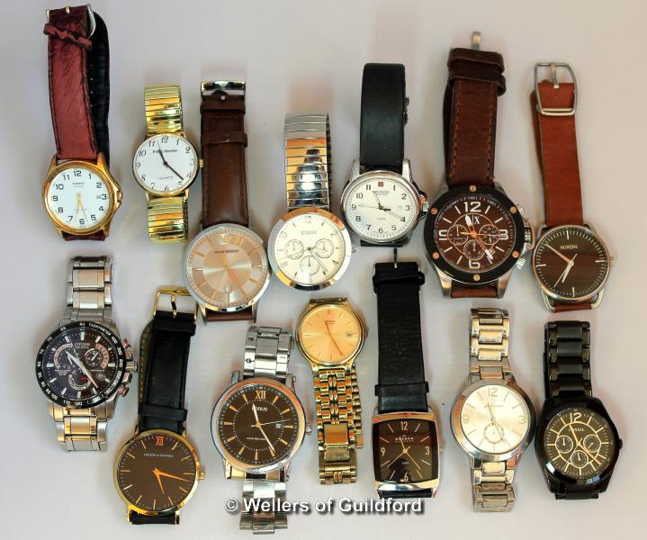 *Selection of fourteen gentlemen's wristwatches, including Skagen, Citizen, Emporio Armani (Lot