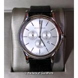 *Gentlemen's Emporio Armani wristwatch, circular champagne coloured dial, baton hour markers, date