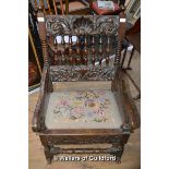 Jacobean oak rocking chair