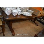 A good quality oak refectory table 244x100