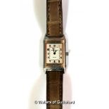 *Ladies' Jaeger-LeCoultre Reverso wristwatch, rectangular cream dial with Arabic numerals, on a
