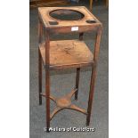 George III mahogany washstand, 84.5 x 33 x 33cm.