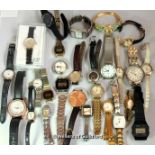 *Selection of twenty-seven ladies' wristwatches, including Tissot, Citizen, Swatch, Casio (Lot