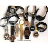 *Selection of sixteen mixed wristwatches, including Casio, Swatch, Tissot (Lot subject to VAT)