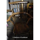 A very good example of a country comb back Windsor chair in elm and ash, a little height lost on the