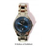 *Gentlemen's Hugo Boss stainless steel wristwatch, circular blue dial with Roman numerals and