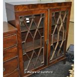 An Edwardian mahogany bookcase, astragal glazed doors enclosing shelves, 101 x 33 x 130cm.