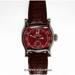 Ritmo Mvndo Idea Italiano wristwatch in stainless steel, burgundy coloured dial on a burgundy