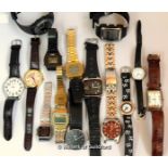 *Selection of fifteen mainly gentlemen's wristwatches, including Tissot, Casio (Lot subject to VAT)