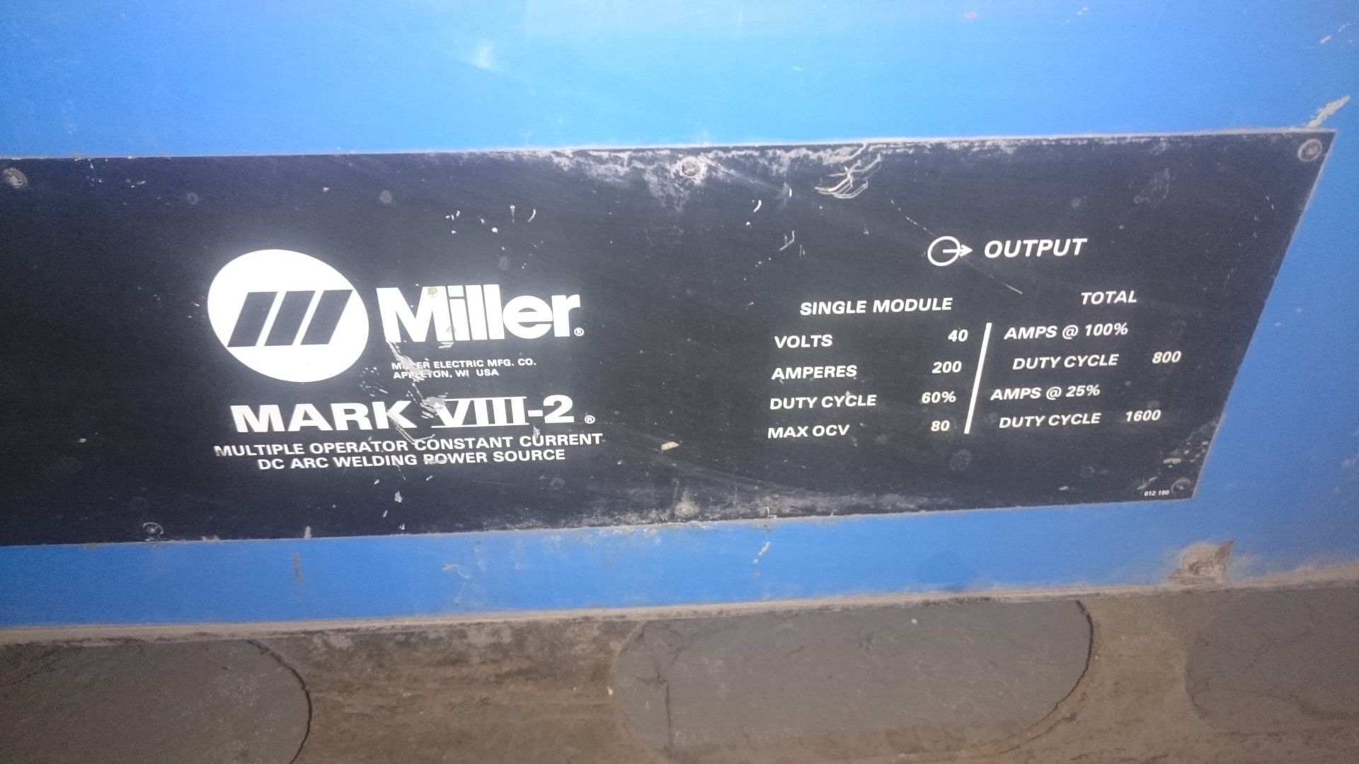 Miller Mark VIII-2 8 Station Welding Power Source - Image 2 of 2