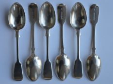 A set of three fiddle pattern dessert spoons. Lond