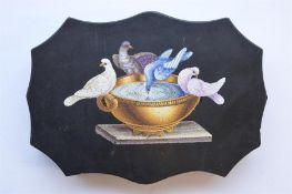 An attractive micro-mosaic panel depicting Doves o