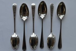 A set of six heavy rattail teaspoons. Edinburgh by