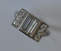 A good quality Art Deco diamond ring mounted with