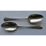 Two early Georgian bottom marked spoons. Approx. 9